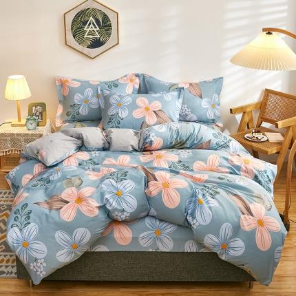 91家纺网 家纺一手货源 找家纺 （总1）安逸家纺 12868 新款全棉床笠四件套床罩学生纯棉床笠款三件套