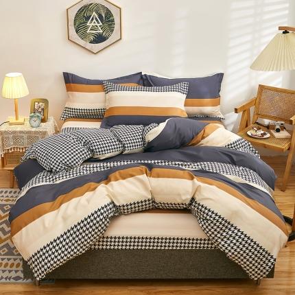 91家纺网 家纺一手货源 找家纺 （总1）安逸家纺 12868 新款全棉床笠四件套床罩学生纯棉床笠款三件套