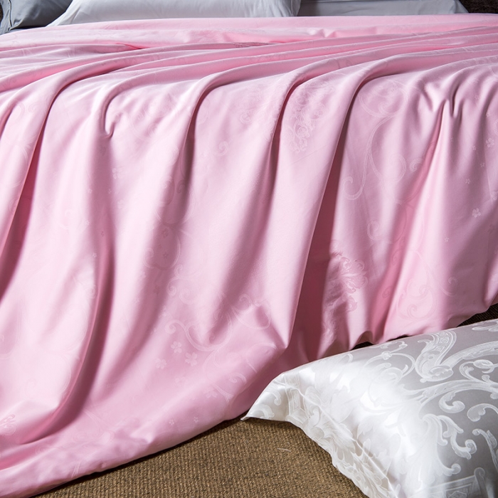 91家纺网 家纺一手货源 找家纺 香夫 2021新款40S大提花纯蚕丝被 卡诺-粉