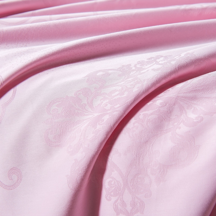 91家纺网 家纺一手货源 找家纺 香夫 2021新款40S大提花纯蚕丝被 卡诺-粉