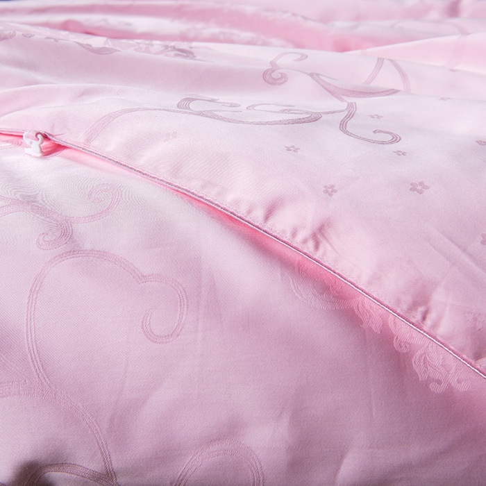 91家纺网 家纺一手货源 找家纺 香夫 2021新款40S大提花纯蚕丝被 卡诺-粉