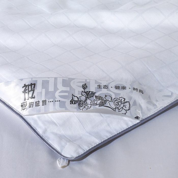 91家纺网 家纺一手货源 找家纺 香夫 2021新款40S贡缎一线格纯蚕丝被 一线格-白色