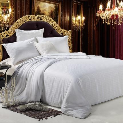 香夫 2021新款40S贡缎一线格纯蚕丝被 一线格-白色