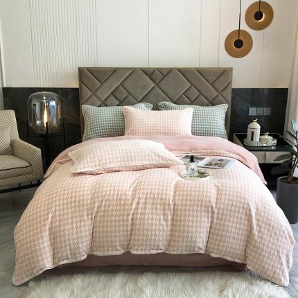 91家纺网 家纺一手货源 找家纺 （总）慕尚 2022新款雕花绒立体牛奶绒轻奢系列四件套