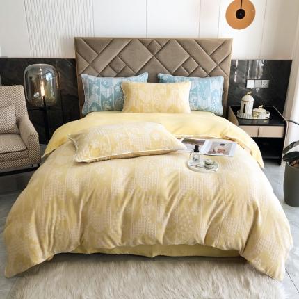 91家纺网 家纺一手货源 找家纺 （总）慕尚 2022新款雕花绒立体牛奶绒轻奢系列四件套