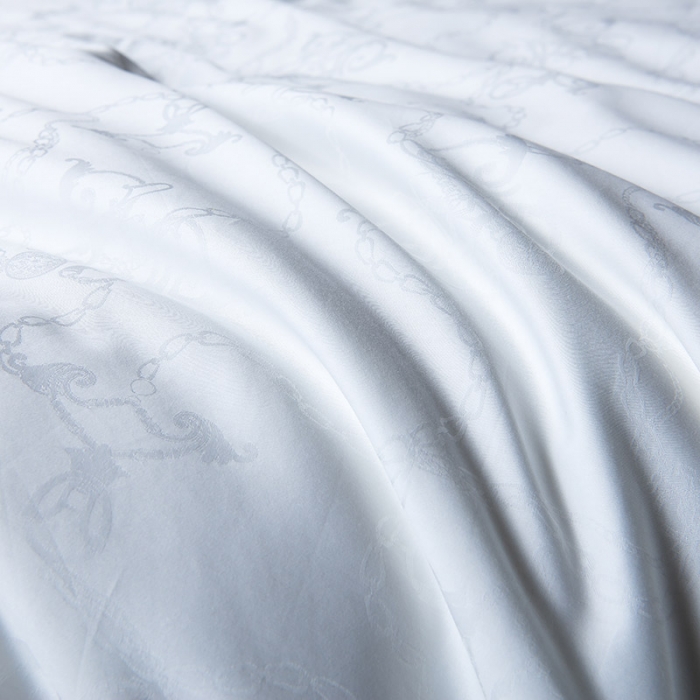 91家纺网 家纺一手货源 找家纺 香夫 2021新款60S全棉提花爱马仕纯蚕丝被 白色