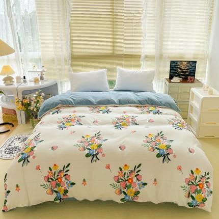 91家纺网 家纺一手货源 找家纺 （总）慕尚 2022新款田园花卉类牛奶绒单被套