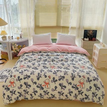 91家纺网 家纺一手货源 找家纺 （总）慕尚 2022新款田园花卉类牛奶绒单被套