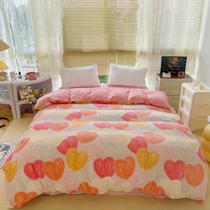 91家纺网 家纺一手货源 找家纺 （总）慕尚 2022新款田园花卉类牛奶绒单被套