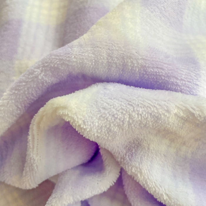 91家纺网 家纺一手货源 找家纺 慕尚2022新款花边奶油格子牛奶绒四件套 花边 奶油格子-紫