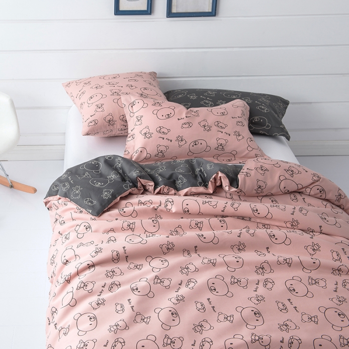 91家纺网 家纺一手货源 找家纺 香夫 2021新款60印花可拆洗纯蚕丝被 幸福小熊