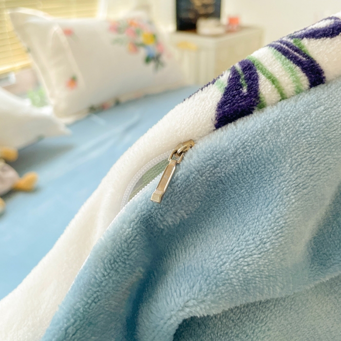 91家纺网 家纺一手货源 找家纺 慕尚 2022新款田园花卉类牛奶绒单被套 朵朵凝香