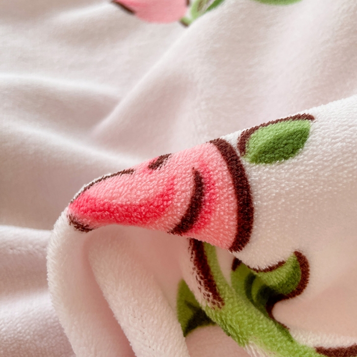 91家纺网 家纺一手货源 找家纺 慕尚 2022新款田园花卉类牛奶绒单被套 花摇