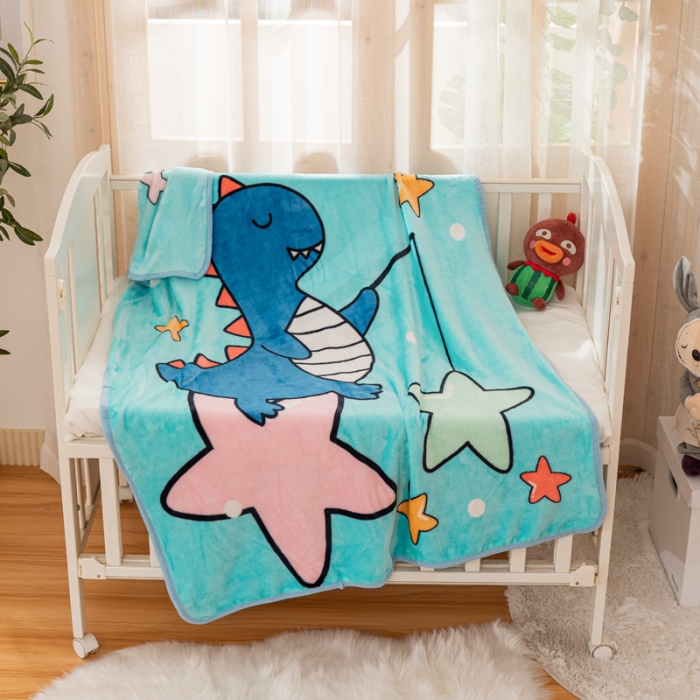 91家纺网 家纺一手货源 找家纺 卡奥家纺 2021新款大版卡通毛毯儿童抱被盖毯 瞌睡龙