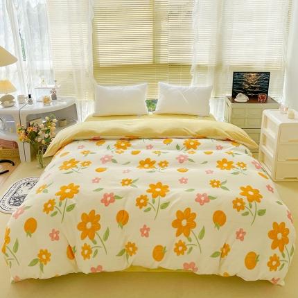 91家纺网 家纺一手货源 找家纺 慕尚 2022新款田园花卉类牛奶绒单被套 夏果