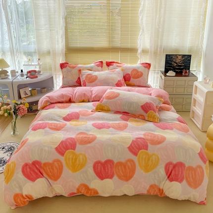 91家纺网 家纺一手货源 找家纺 （总）慕尚2022新款田园花卉类牛奶绒四件套