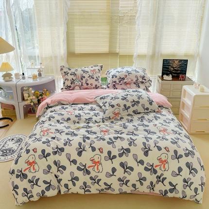 91家纺网 家纺一手货源 找家纺 （总）慕尚2022新款田园花卉类牛奶绒四件套