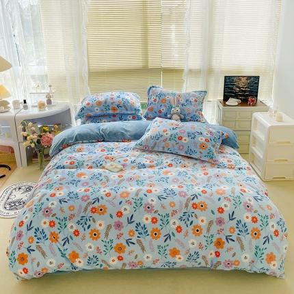 91家纺网 家纺一手货源 找家纺 （总）慕尚2022新款田园花卉类牛奶绒四件套