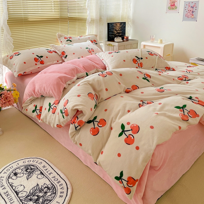 91家纺网 家纺一手货源 找家纺 （总）慕尚2022新款田园花卉类牛奶绒四件套