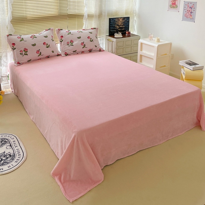 91家纺网 家纺一手货源 找家纺 慕尚2022新款田园花卉类牛奶绒四件套 花摇