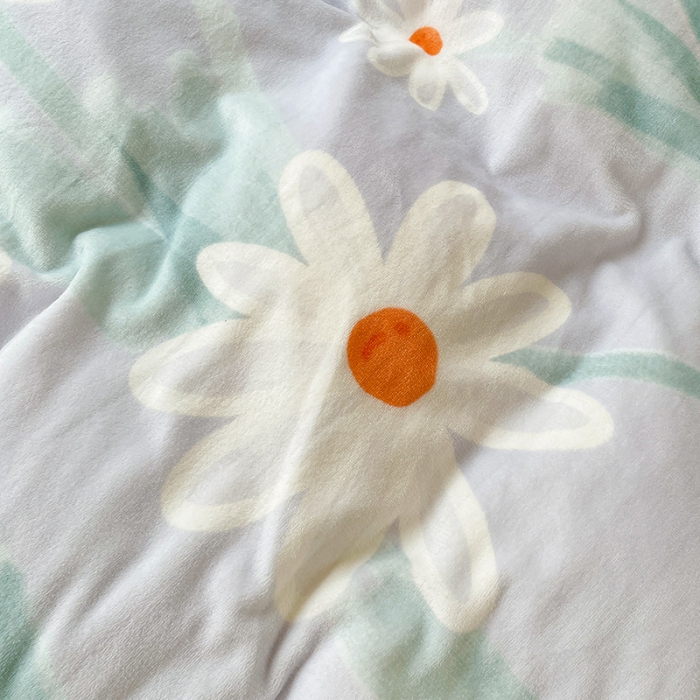 91家纺网 家纺一手货源 找家纺 慕尚2022新款田园花卉类牛奶绒四件套 畅游花海