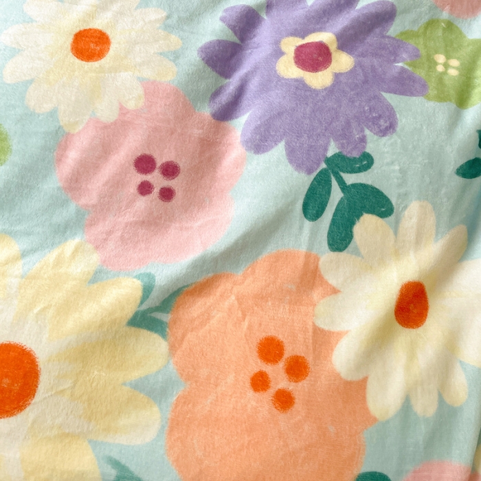 91家纺网 家纺一手货源 找家纺 慕尚2022新款田园花卉类牛奶绒四件套 布蓝卡