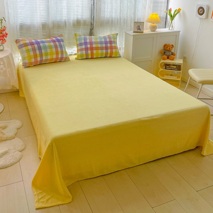 91家纺网 家纺一手货源 找家纺 （总）慕尚2022新款撞色果冻格子复古格子牛奶绒四件套