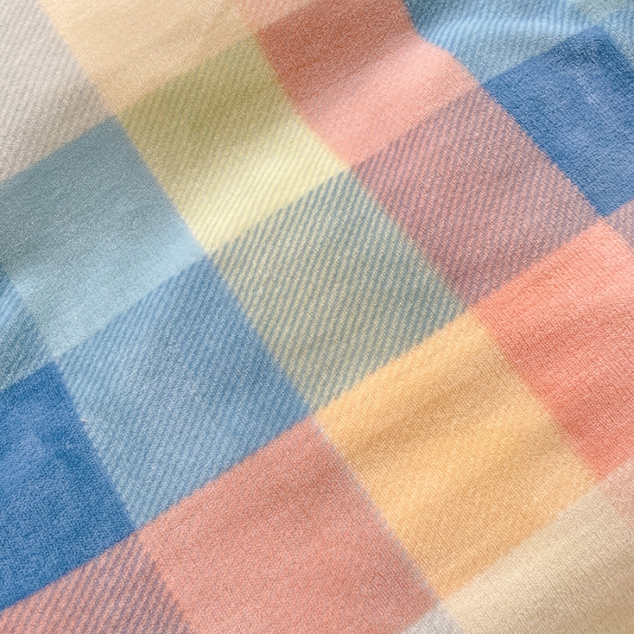 91家纺网 家纺一手货源 找家纺 慕尚2022新款撞色果冻格子复古格子牛奶绒四件套 果冻格子-蓝