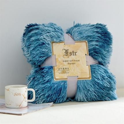 91家纺网 家纺一手货源 找家纺 （总）品尚嘉 水貂绒毛毯长毛绒法莱绒双层跨境外贸毯子-扎染系