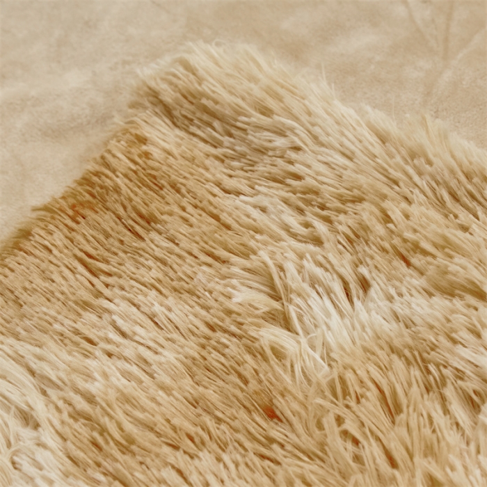91家纺网 家纺一手货源 找家纺 品尚嘉 水貂绒毛毯长毛绒法莱绒双层跨境外贸毯子 扎染-黄棕