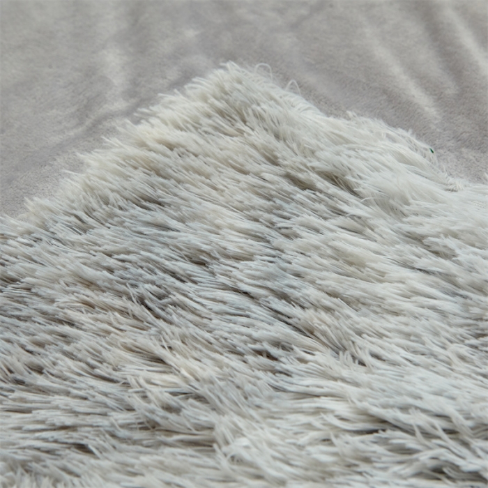 91家纺网 家纺一手货源 找家纺 品尚嘉 水貂绒毛毯长毛绒法莱绒双层跨境外贸毯子 扎染-浅灰