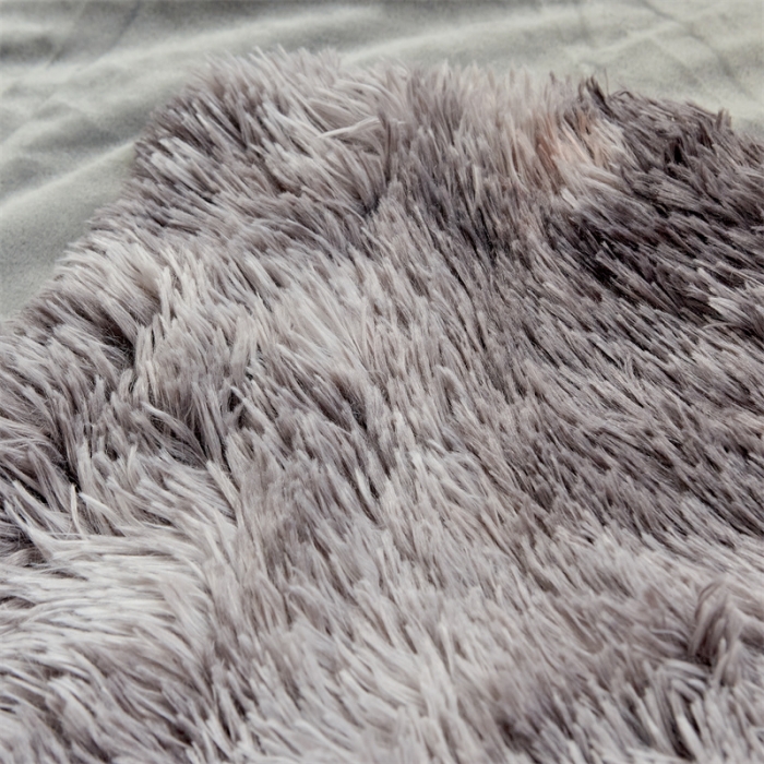 91家纺网 家纺一手货源 找家纺 品尚嘉 水貂绒毛毯长毛绒法莱绒双层跨境外贸毯子 扎染-深灰