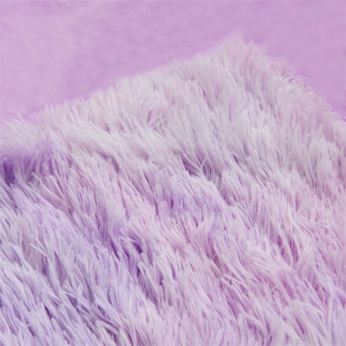 91家纺网 家纺一手货源 找家纺 品尚嘉 水貂绒毛毯长毛绒法莱绒双层跨境外贸毯子 扎染-紫色