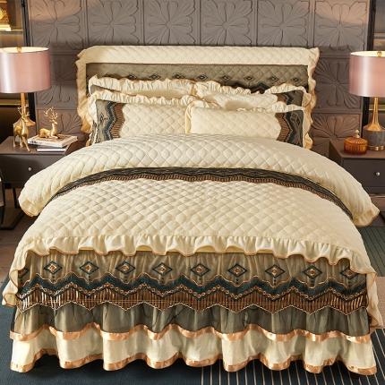 91家纺网 家纺一手货源 找家纺 （总）情恒2025新款皇朝盛世系列全夹棉被套枕套