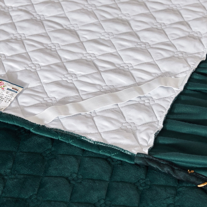 91家纺网 家纺一手货源 找家纺 情恒2025新款皇朝盛世系列全夹棉单床头罩大靠背靠垫 墨绿色