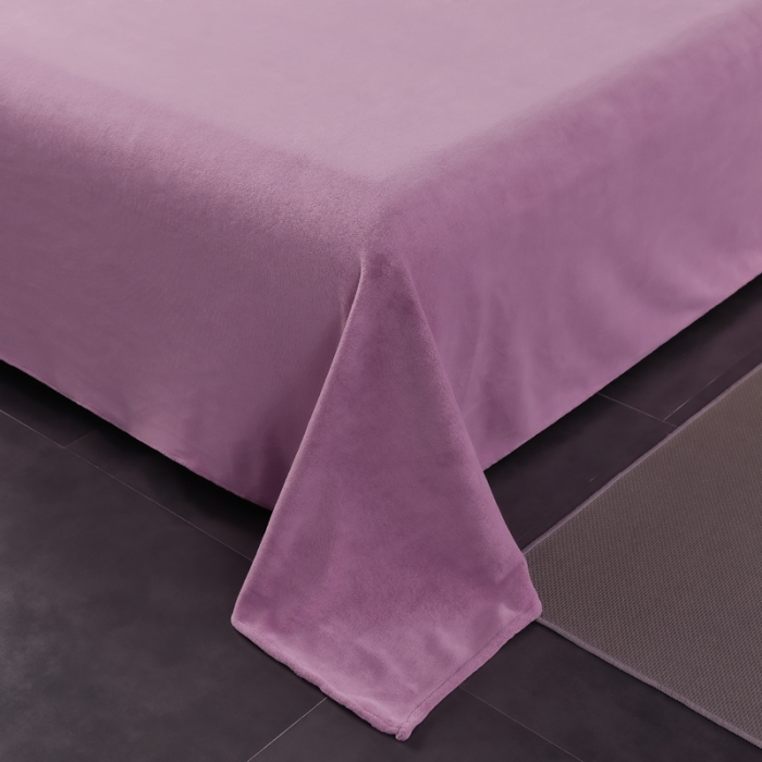 91家纺网 家纺一手货源 找家纺 简爱 2025新款高克重简单款牛奶绒刺绣四件套 羽毛-浅紫