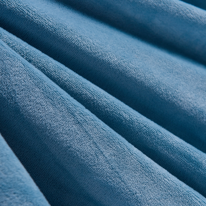 91家纺网 家纺一手货源 找家纺 简爱 2025新款高克重简单款牛奶绒刺绣四件套 羽毛-雾霾蓝