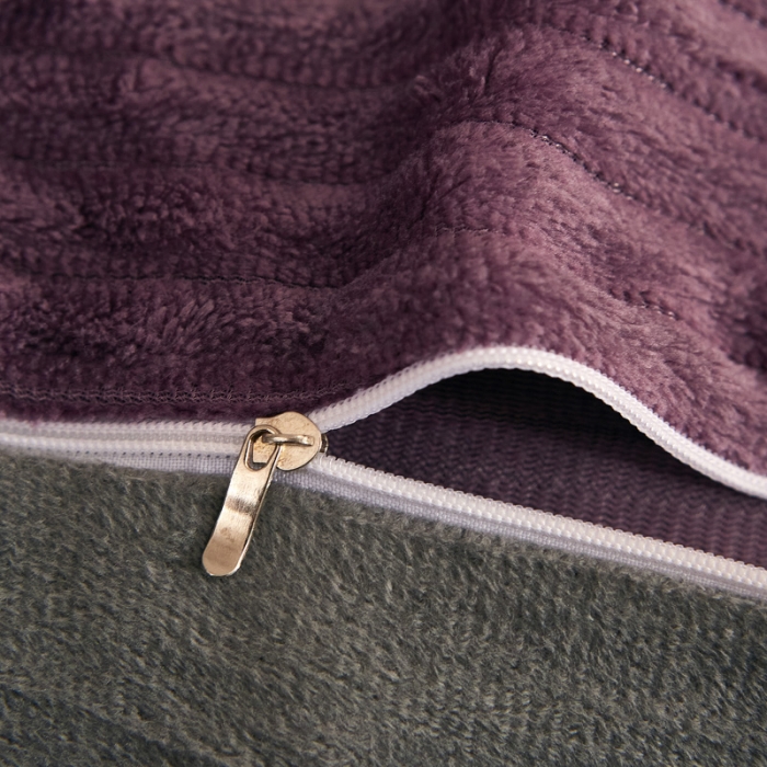 91家纺网 家纺一手货源 找家纺 爱洛家纺 2021新款保暖魔法绒四件套 紫灰色