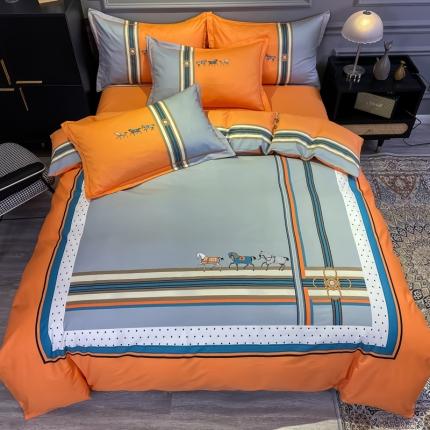 91家纺网 家纺一手货源 找家纺 金爱家 2021新款大版13372条格简约单品系列 拉斐尔