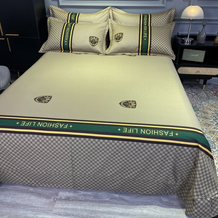 91家纺网 家纺一手货源 找家纺 金爱家 2021新款大版13372条格简约单品系列 加州咖