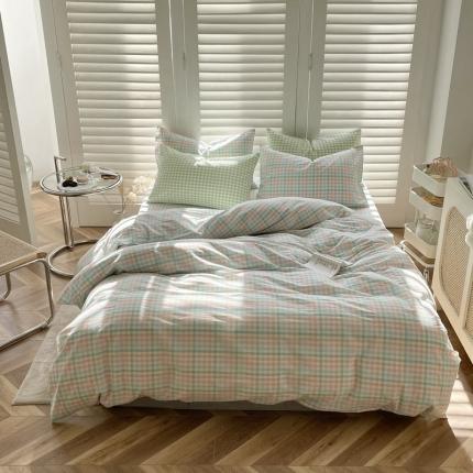 91家纺网 家纺一手货源 找家纺 （总）雅珺 2022新款网红爆款全棉色织水洗棉四件套AA版