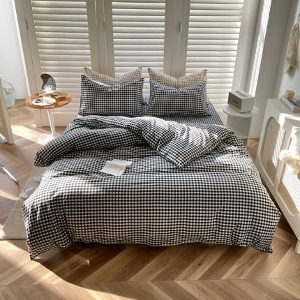 91家纺网 家纺一手货源 找家纺 （总）雅珺 2022新款网红爆款全棉色织水洗棉四件套AA版