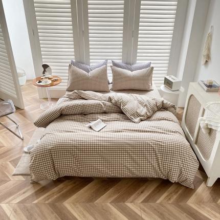 91家纺网 家纺一手货源 找家纺 （总）雅珺 2022新款网红爆款全棉色织水洗棉四件套AA版