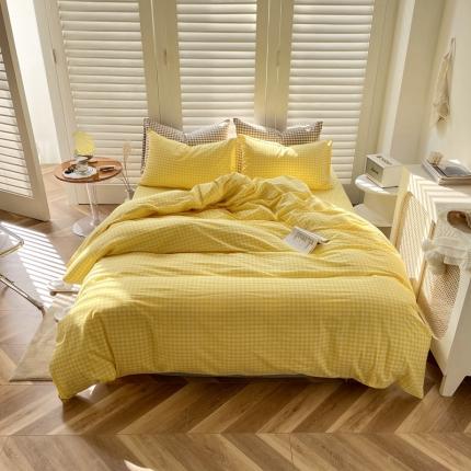 91家纺网 家纺一手货源 找家纺 （总）雅珺 2022新款网红爆款全棉色织水洗棉四件套AA版