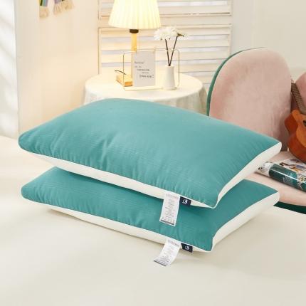 梵希良品 2021新款小提花地中海拼色枕芯枕头 墨绿色