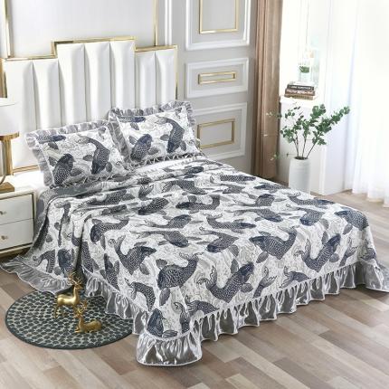 91家纺网 家纺一手货源 找家纺 （总）雅绅阁 2025新款北欧风针织棉床盖三件套全棉床盖