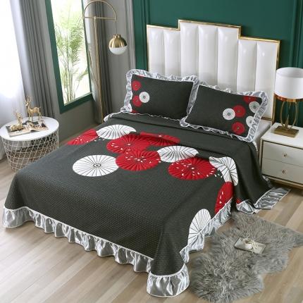 91家纺网 家纺一手货源 找家纺 （总）雅绅阁 2025新款北欧风针织棉床盖三件套全棉床盖