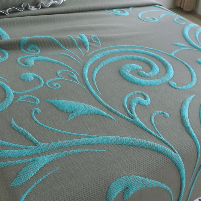 91家纺网 家纺一手货源 找家纺 雅绅阁 2024新款北欧风针织棉床盖三件套 安德里亚