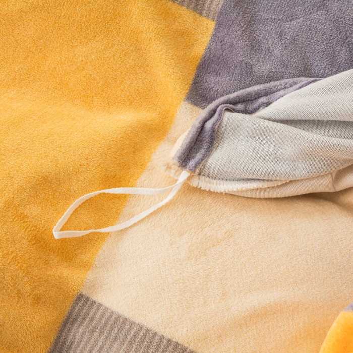 91家纺网 家纺一手货源 找家纺 凡客2021秋冬新款重3.8kg高克重牛奶绒印花四件套哈维黄