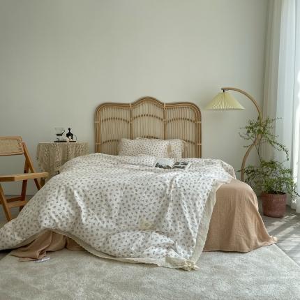 91家纺网 家纺一手货源 找家纺 源启 2021新款复古花边双层纱全棉四件套纯棉-繁花